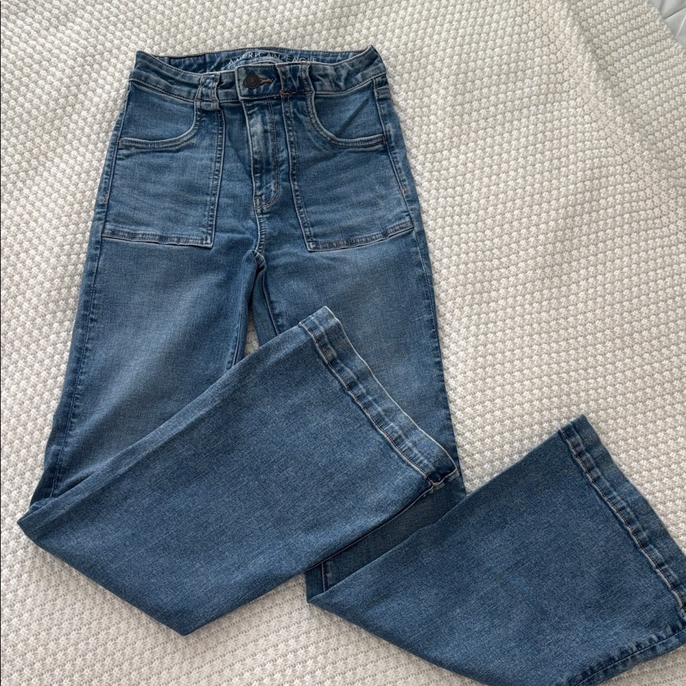 American Eagle Outfitters Blue Wide Leg Jeans